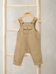 Mamas & Papas Taupe Dungarees & Top Set - Image 3 of 3
