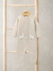 Mamas & Papas Duck Knitted Brown Romper - Image 1 of 3