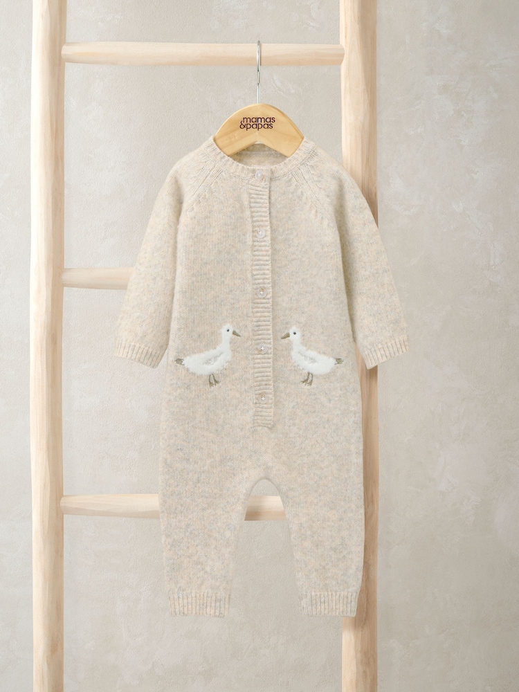 Mamas & Papas Duck Knitted Brown Romper - Image 1 of 3 Mamas & Papas Duck Knitted Brown Romper - Image 1 of 3