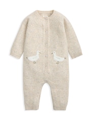 Mamas & Papas Duck Knitted Brown Romper - Image 3 of 3