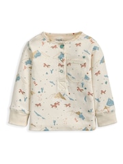 Mamas & Papas Cream Micro Dino Print Jersey Pyjamas - Image 4 of 4