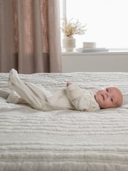 Mamas & Papas Cream Teddy Bear Print Zip Sleepsuit - Image 3 of 8