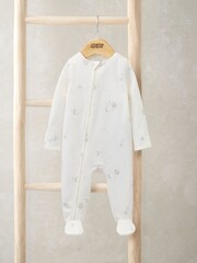 Mamas & Papas Celestial Print Zip White Sleepsuit - Image 1 of 4