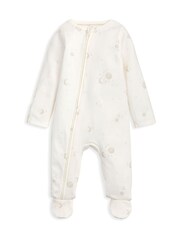 Mamas & Papas Celestial Print Zip White Sleepsuit - Image 4 of 4