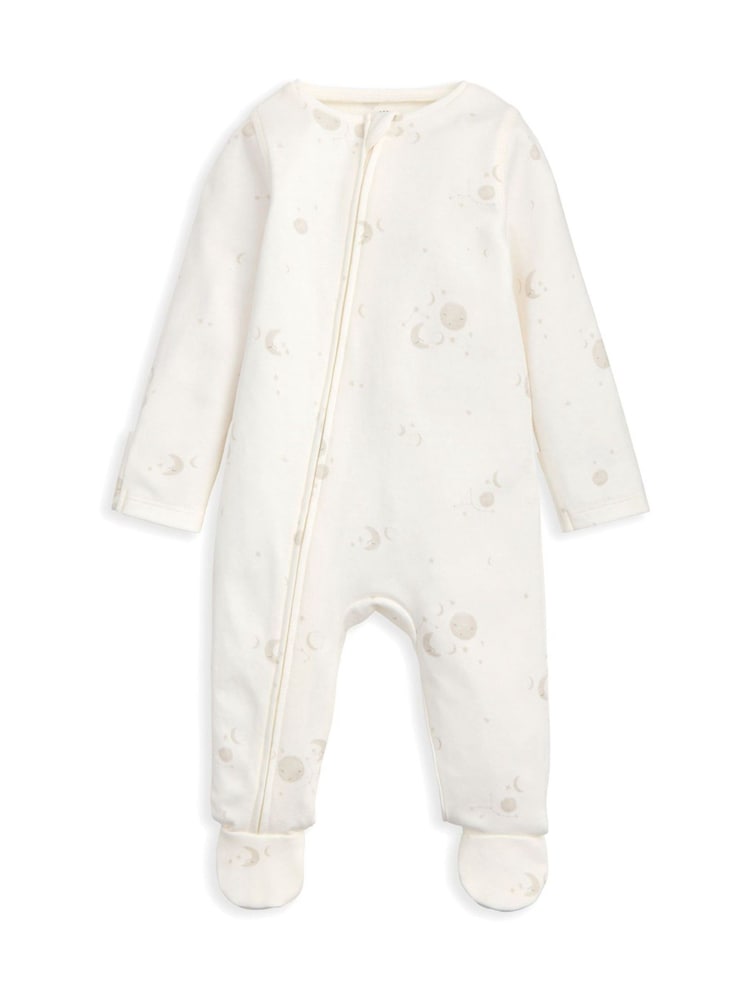 Mamas & Papas Celestial Print Zip White Sleepsuit - Image 4 of 4