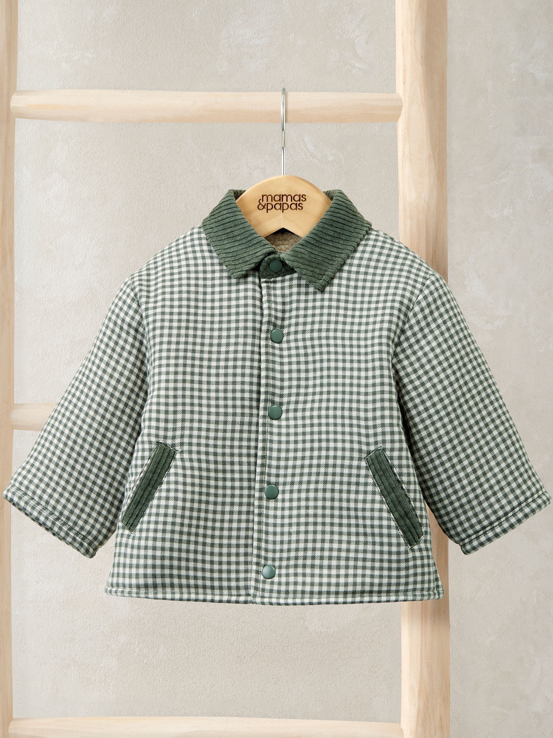 I_am corduroy collar check coat グリーン ,カテゴリー 【公式通販】
