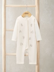 Mamas & Papas Bestickter Teddy-Strampler, Creme - Bild 1 von 3