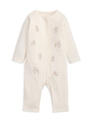 Mamas & Papas Bestickter Teddy-Strampler, Creme - Bild 2 von 3