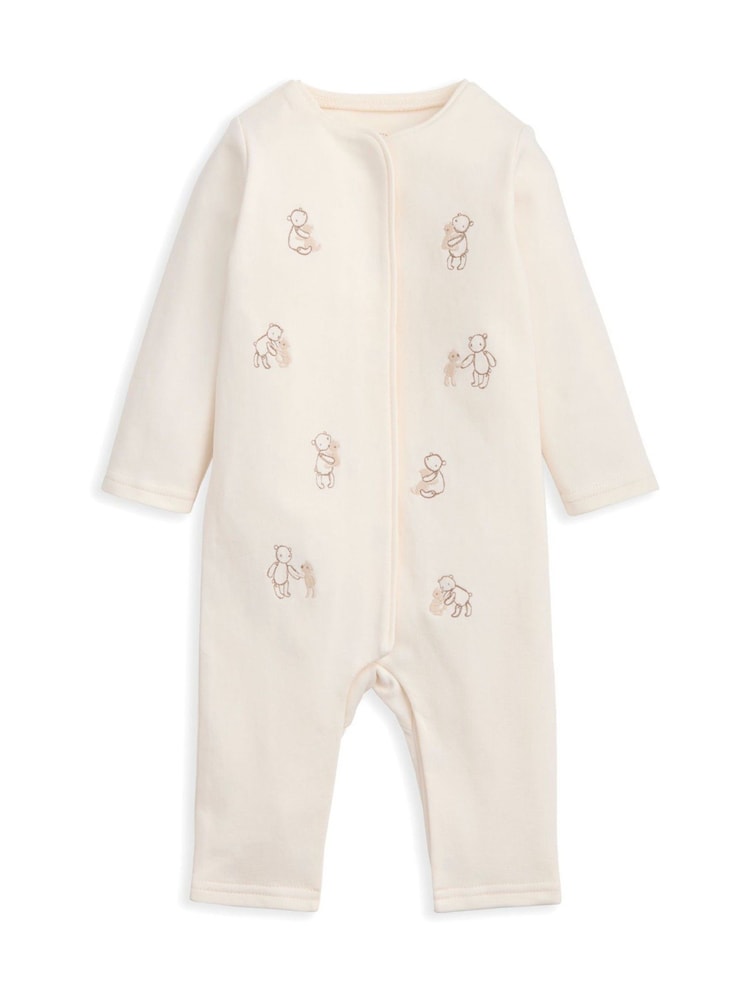 Mamas & Papas Bestickter Teddy-Strampler, Creme - Bild 2 von 3