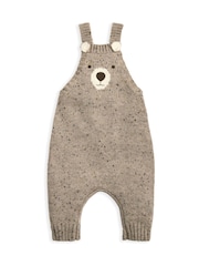 Mamas & Papa Knitted Bear Brown Dungarees & Bodysuit Set - Image 3 of 5