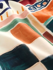 Cream/Brown Abstract Plunge Tummy Control Swimsuit - Image 9 of 9