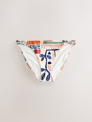 Rust Red/Cream Abstract - Macrame High Leg Bikini Bottoms - Image 6 de 8