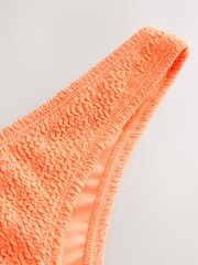Bright Orange Crinkle Brazilian High Leg Bikini Bottoms - Image 2 of 3