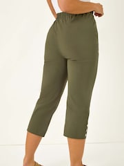 Roman Khaki Petite Bengaline Cropped Trousers - Image 3 of 5