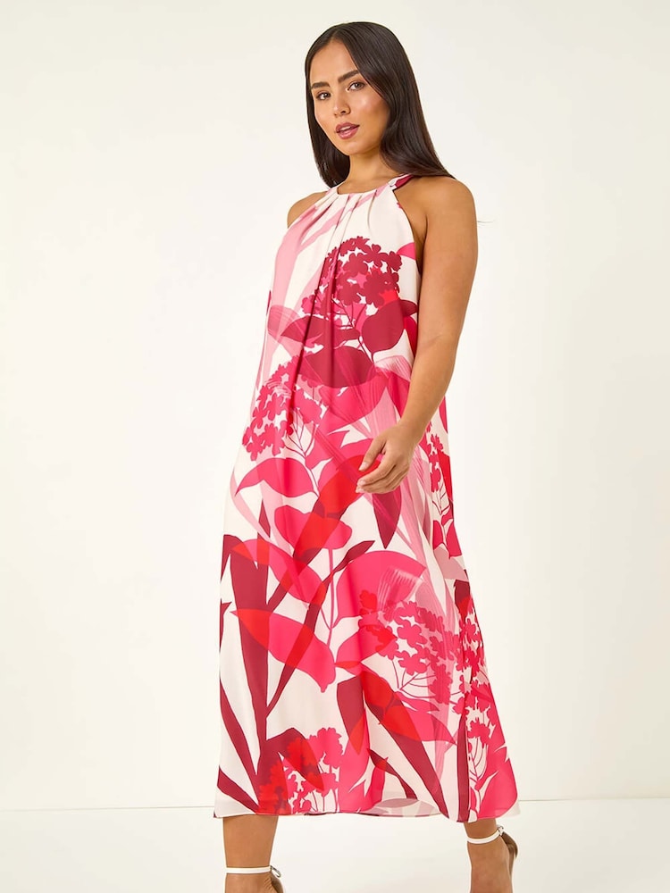 Vestido Petite Roman com estampa floral Halter neck - Imagem 1 de 5