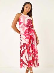 Vestido Petite Roman com estampa floral Halter neck - Imagem 2 de 5