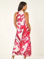 Vestido Petite Roman com estampa floral Halter neck - Imagem 3 de 5