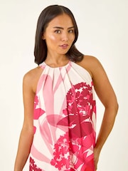 Vestido Petite Roman com estampa floral Halter neck - Imagem 4 de 5