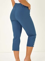 Roman Light Blue Petite Bengaline Cropped Trousers - Image 3 of 5