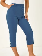 Roman Light Blue Petite Bengaline Cropped Trousers - Image 4 of 5