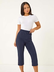 Roman Blue Petite Bengaline Cropped Trousers - Image 2 of 5