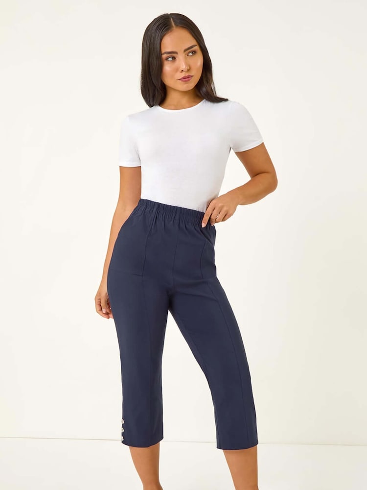 Roman Blue Petite Bengaline Cropped Trousers - Image 2 of 5