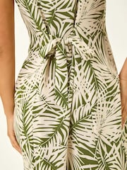 Vestido midi com estampa de folhas Roman Petite e botões - Imagem 5 de 5
