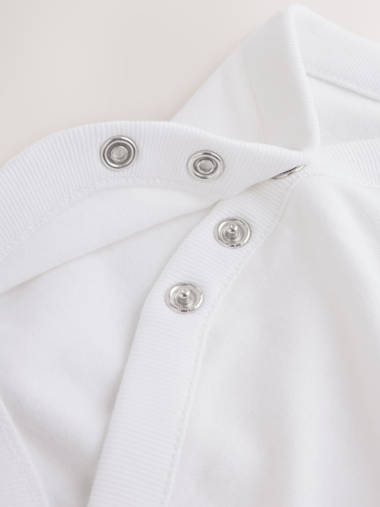 White Embroidered Bear Woven Dungaree and Bodysuit Baby Set (0mths-3yrs) - Image 10 of 10