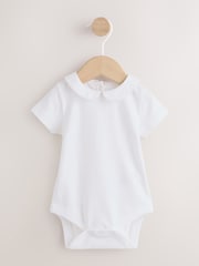 White Embroidered Bear Woven Dungaree and Bodysuit Baby Set (0mths-3yrs) - Image 2 of 10