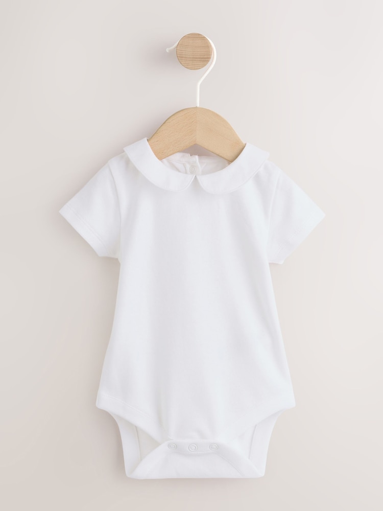 White Embroidered Bear Woven Dungaree and Bodysuit Baby Set (0mths-3yrs) - Image 2 of 10