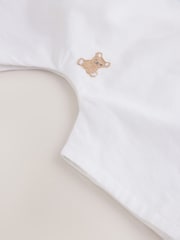 White Embroidered Bear Woven Dungaree and Bodysuit Baby Set (0mths-3yrs) - Image 8 of 10