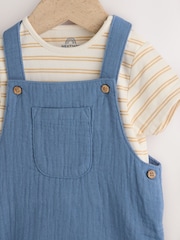Mid Blue Woven Dungarees and Bodysuit Baby Set (0mths-2yrs) - Image 4 of 6