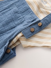 Mid Blue Woven Dungarees and Bodysuit Baby Set (0mths-2yrs) - Image 5 of 6