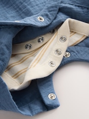 Mid Blue Woven Dungarees and Bodysuit Baby Set (0mths-2yrs) - Image 6 of 6