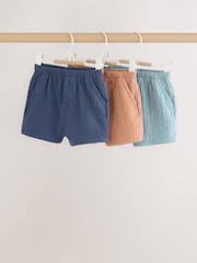 Blue/Brown Woven Shorts Baby 3 Pack (0mths-2yrs) - Image 1 of 9