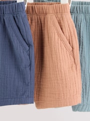 Blue/Brown Woven Shorts Baby 3 Pack (0mths-2yrs) - Image 7 of 9