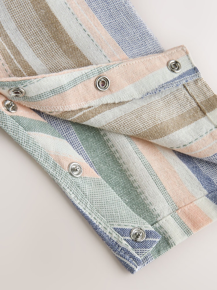 Blue Stripe Woven Baby Romper (0mths-2yrs) - Image 6 of 6