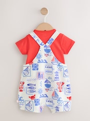 Red Nautical Jersey Dungarees and Bodysuit Baby Set (0mths-2yrs) - Image 2 of 9