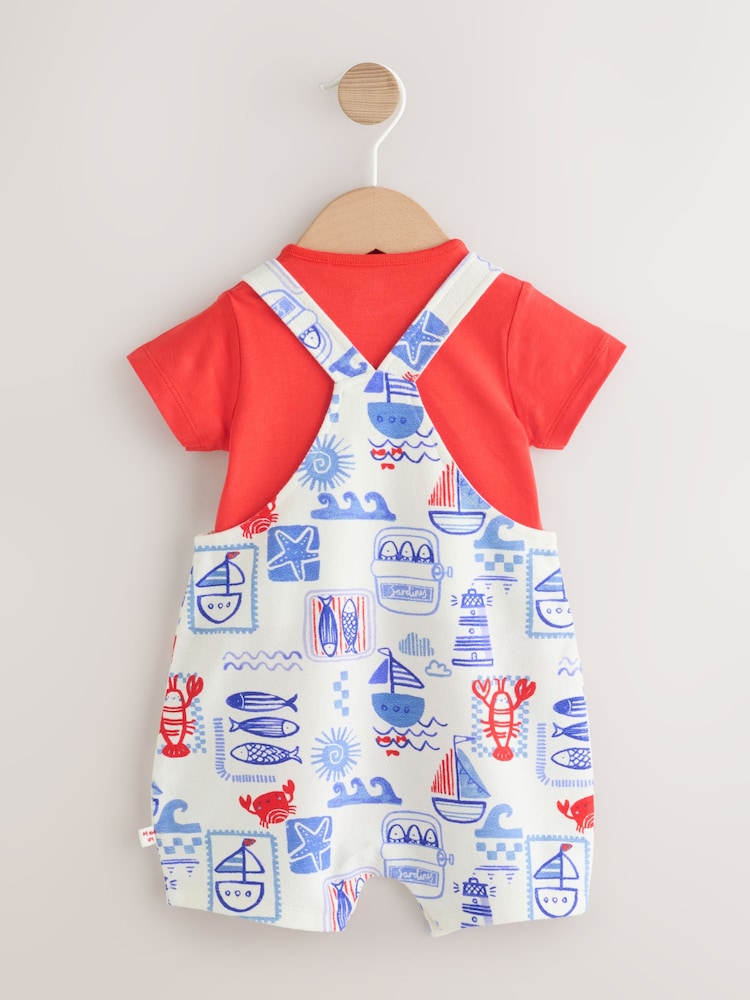 Red Nautical Jersey Dungarees and Bodysuit Baby Set (0mths-2yrs) - Image 2 of 9