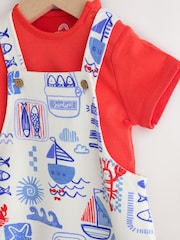 Red Nautical Jersey Dungarees and Bodysuit Baby Set (0mths-2yrs) - Image 7 of 9