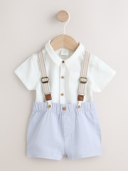 Blue Shirt Body Shorts and Braces Baby Set 3 Piece (0mths-2yrs) - Image 1 of 8