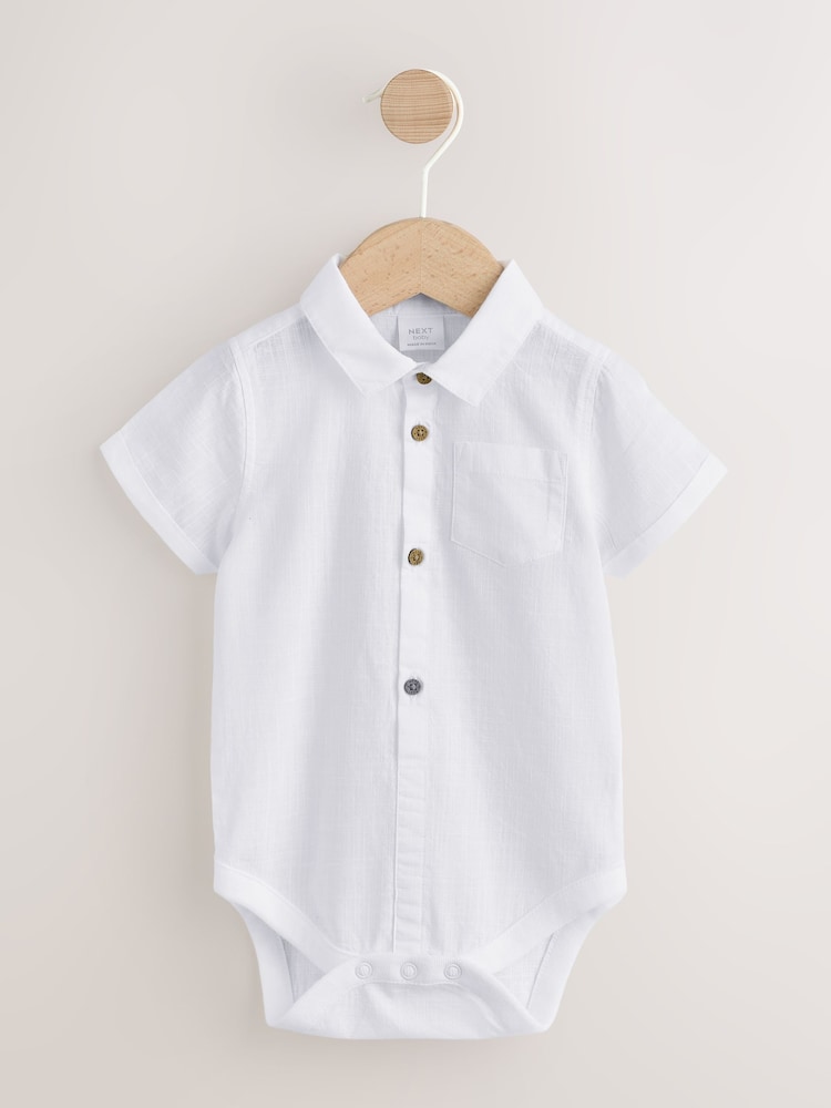 白色 - Short Sleeve Baby Shirt Bodysuit (0mths-3yrs) - 圖片 1/5 白色 - Short Sleeve Baby Shirt Bodysuit (0mths-3yrs) - 圖片 1/5