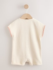 Neutral Palm Print Jersey Waffle Baby Romper (0mths-3yrs) - Image 2 of 8