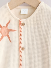 Neutral Palm Print Jersey Waffle Baby Romper (0mths-3yrs) - Image 3 of 8