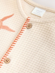 Neutral Palm Print Jersey Waffle Baby Romper (0mths-3yrs) - Image 4 of 8