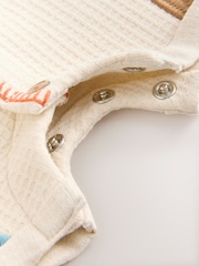 Neutral Palm Print Jersey Waffle Baby Romper (0mths-3yrs) - Image 6 of 8