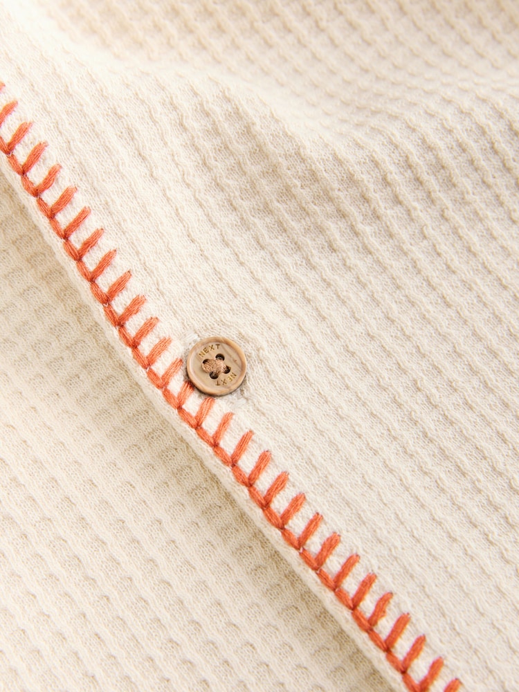 Neutral Palm Print Jersey Waffle Baby Romper (0mths-3yrs) - Image 8 of 8