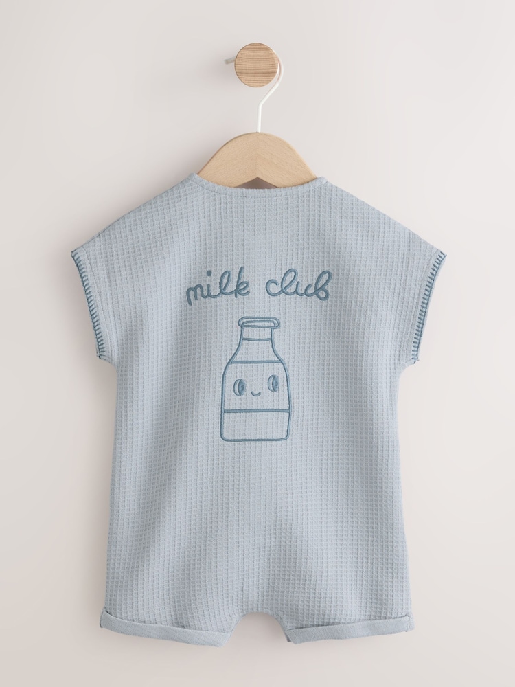 Blue Milk Club Jersey Waffle Baby Romper (0mths-3yrs) - Image 2 of 6