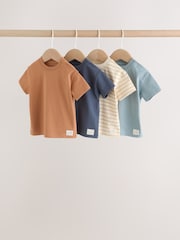 Mineral Blue/ Neutral/ Orange - Kurzarm-Baby-T-Shirts, 4 er-Pack (0Monate–2Jahre) - Bild 1 von 14