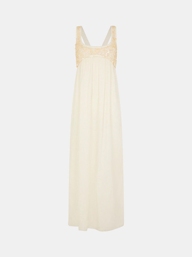 Accessorize Natural Sleeveless Embellished Maxi Dress - Image 1 of 1